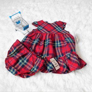 Nautica 2-PC Baby Girl Dress Set Red Plaid 12M